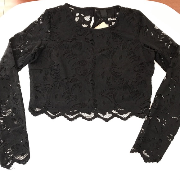 💕NEW💕 H&M crop top with long sleeves - Picture 1 of 4