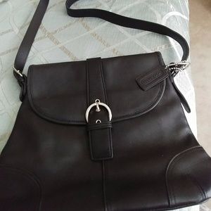 Coach Black Leather Saddle bag
