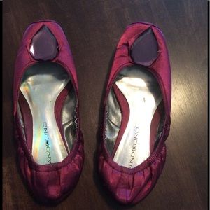 Jewel tone satin flats
