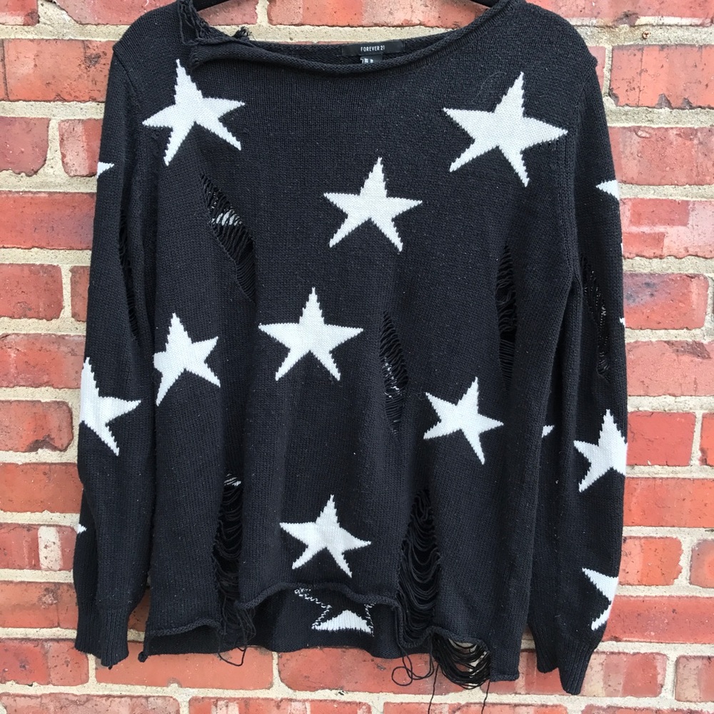 Off-the-Shoulder Grungy Sweater