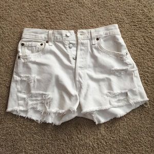 white jean shorts