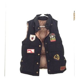Navy Jeep Sleeveless Reversible Puffer Parka Vest