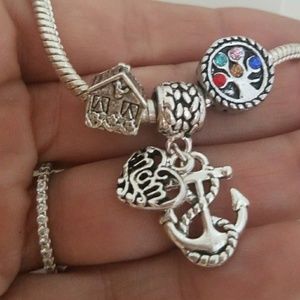 Love mom anchor family charm-Pandora bracelet