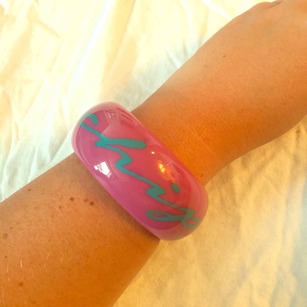 Magenta and blue bangle