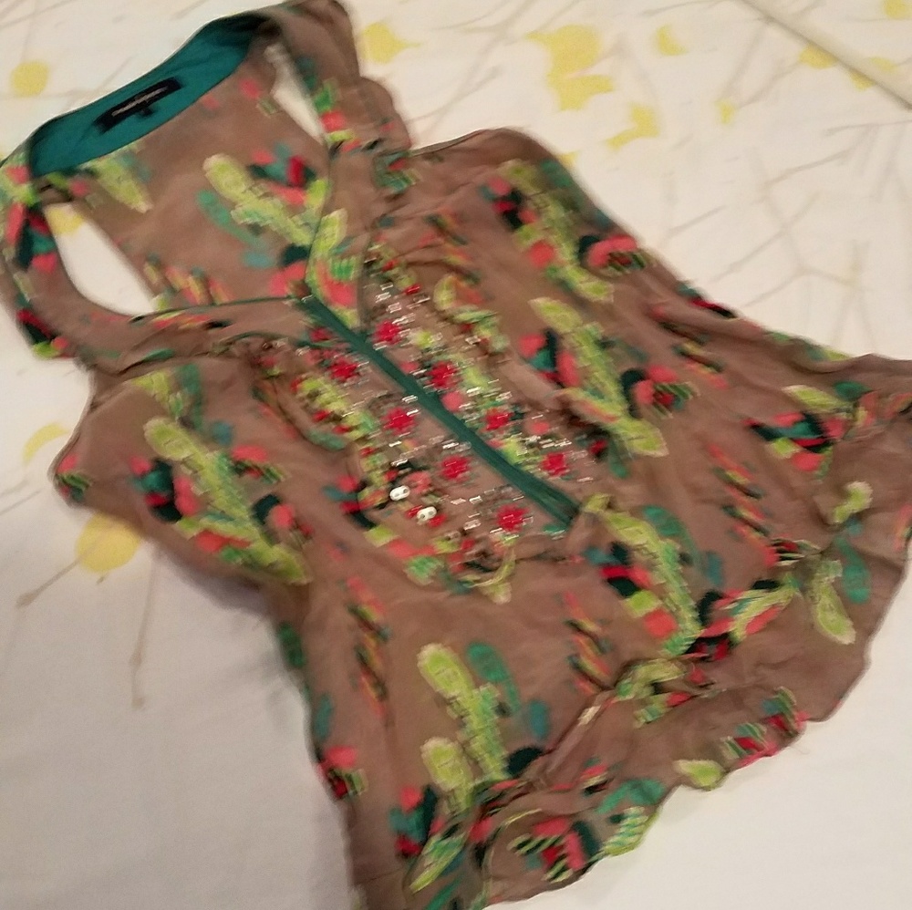 Sleeveless silk top