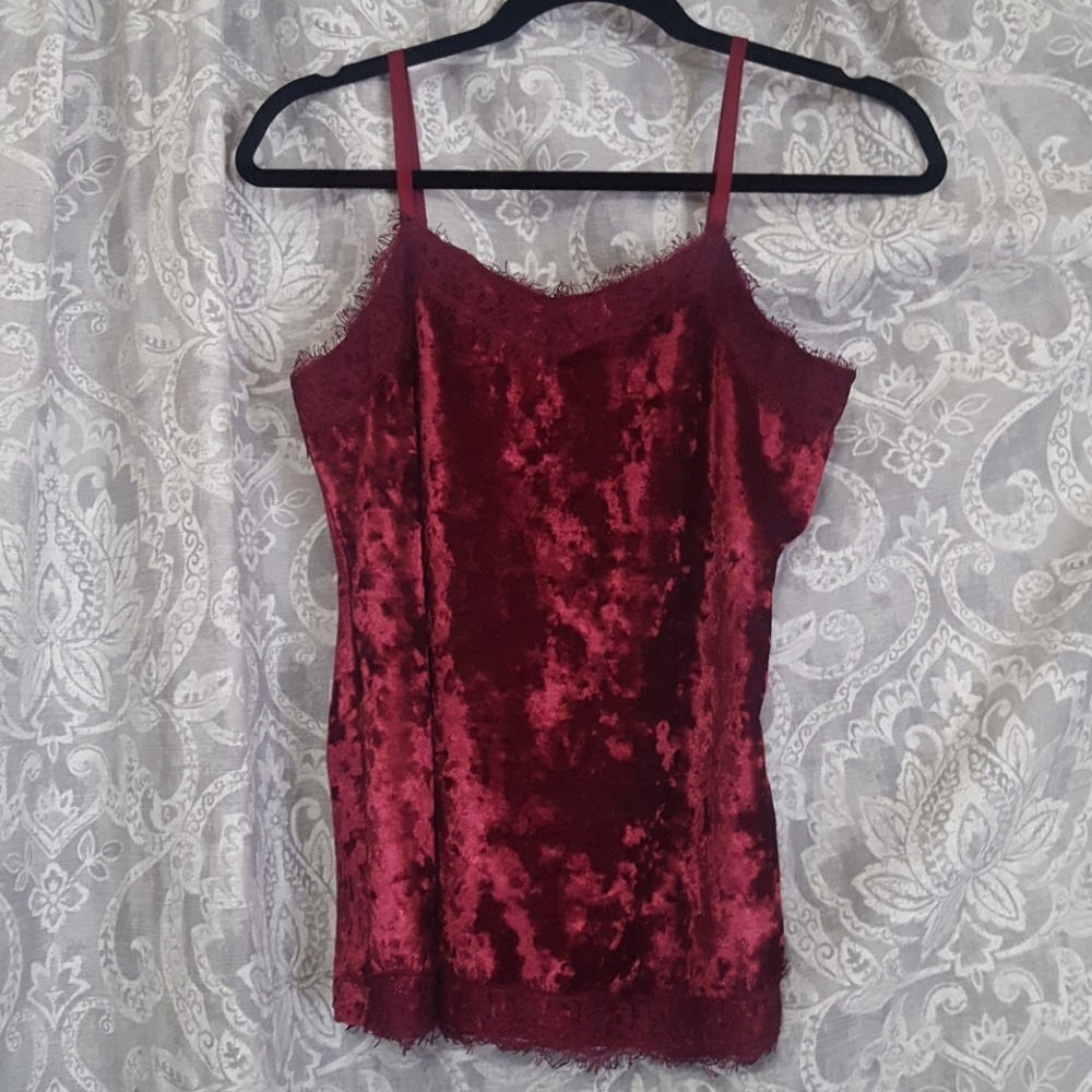 🚫SOLD🛇 Maroon Red Velvet Tank Top (size: S)