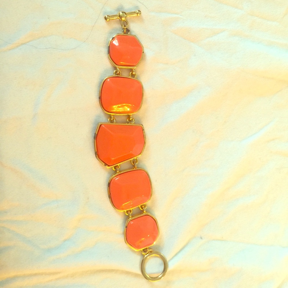 Kenneth Jay Lane gold and orange bracelet