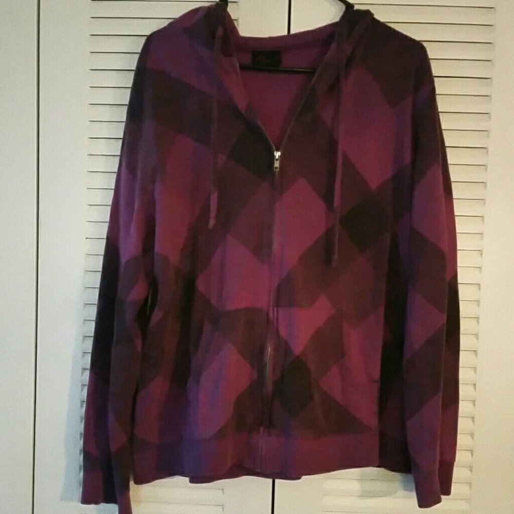 Purple and black hooded jacket