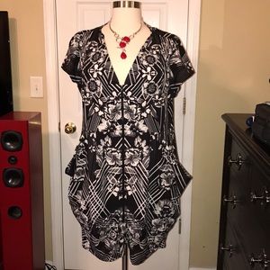 Black and white city chic dress