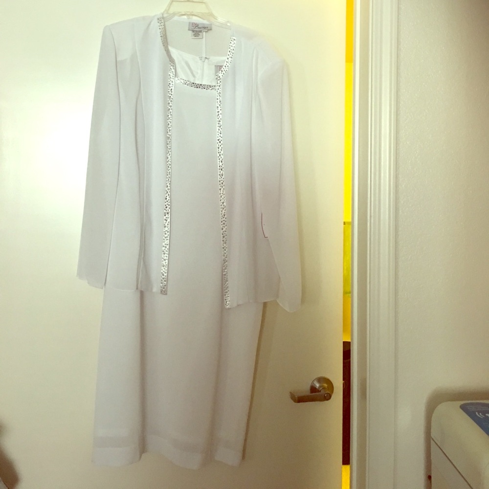 White dress with jacket size 12