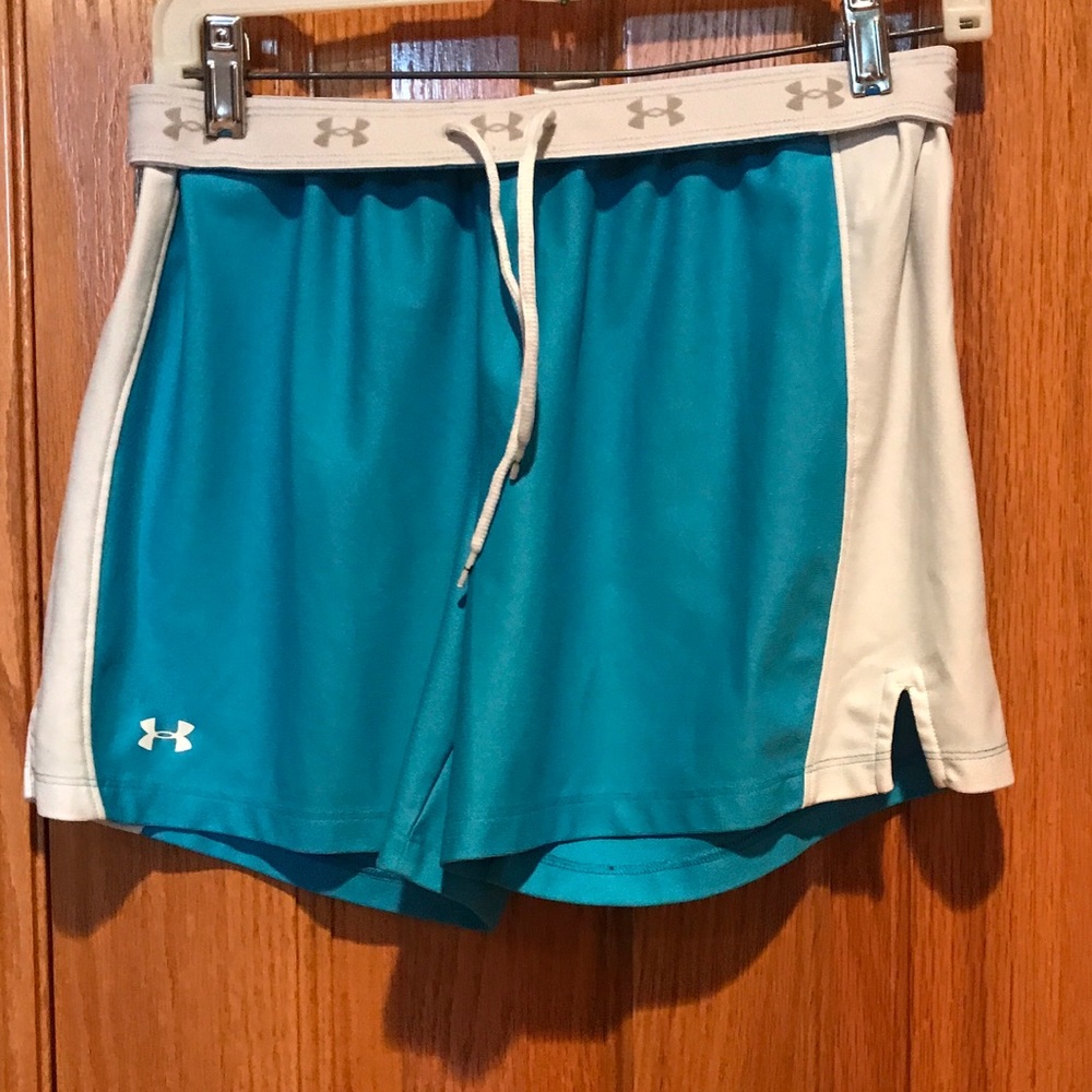 Under armour Blue and white athletic shorts medium