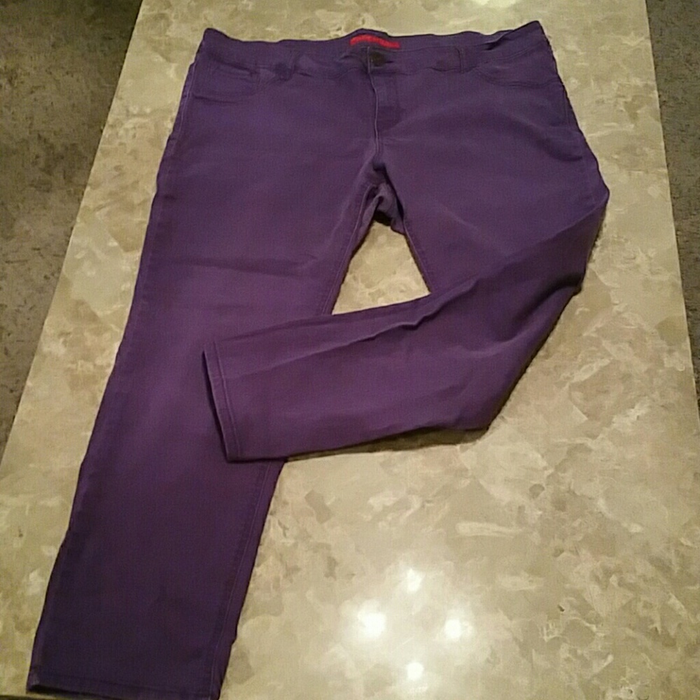 Purple jeans, straight leg