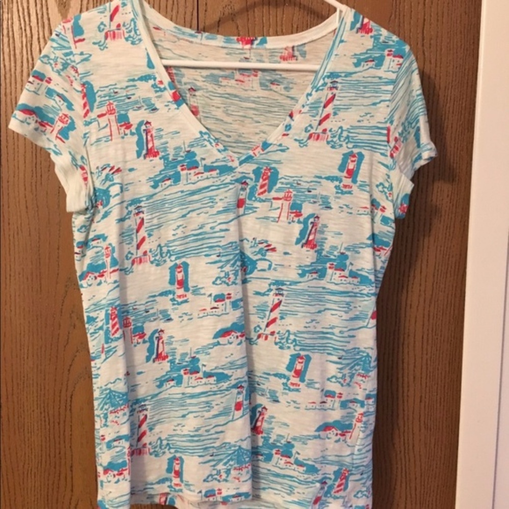 Lilly Pulitzer Tee in 'Watch Out Lighthouse' print