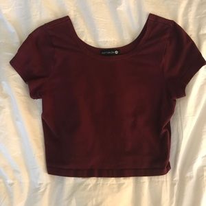 Maroon Crop Top