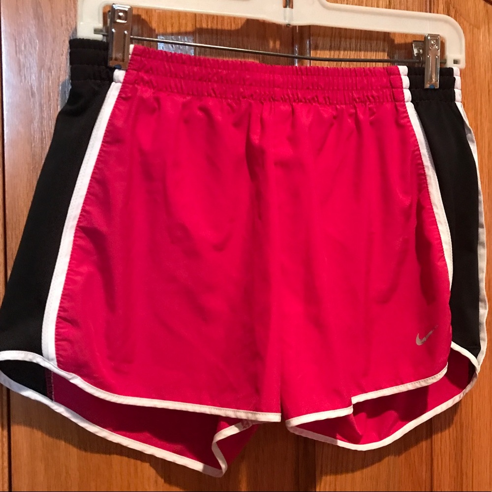 Nike athletic shorts, pink black white size medium