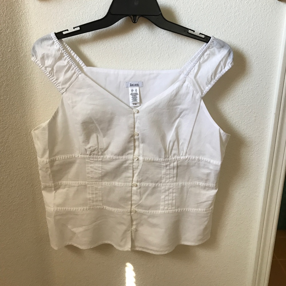 Liz&co White Classy Summer Sleeveless Crop Top