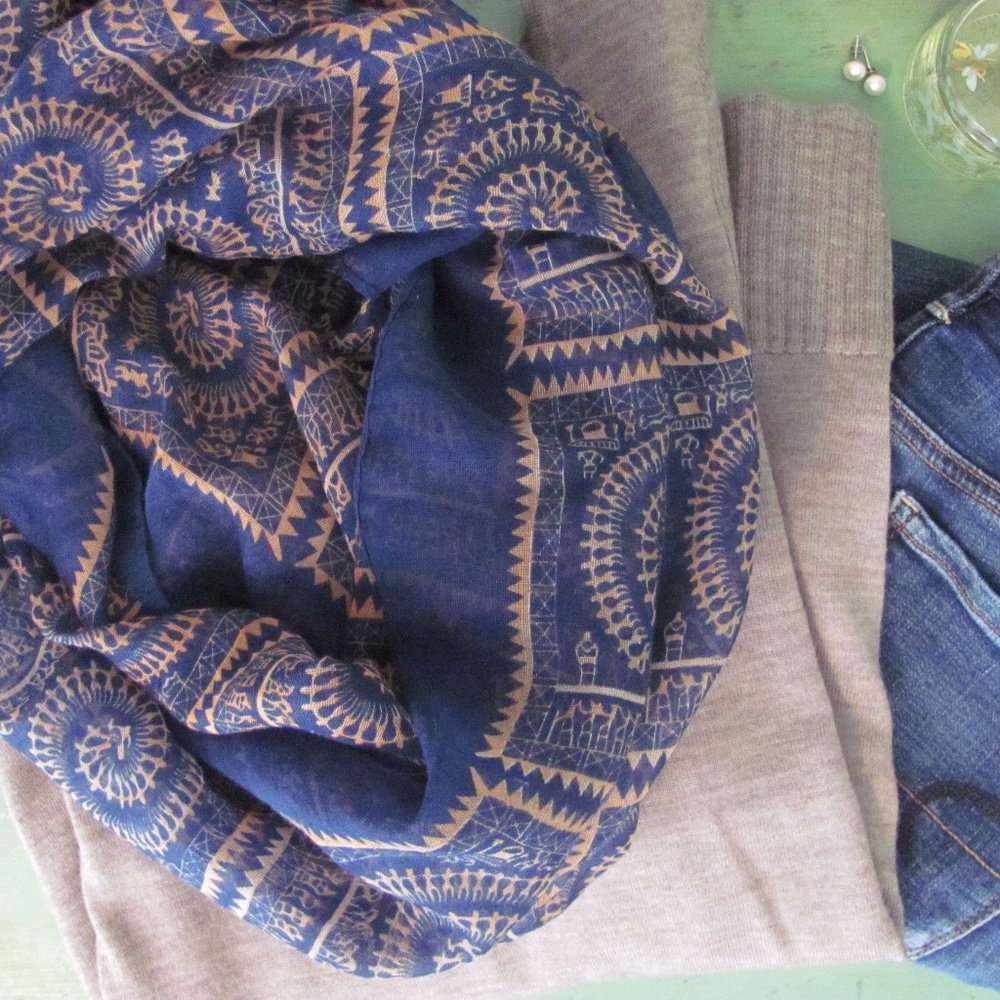 Azure and Sand Infinity Scarf