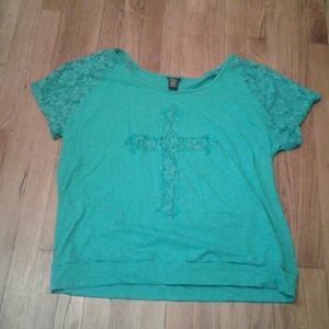 Cross lace detail top
