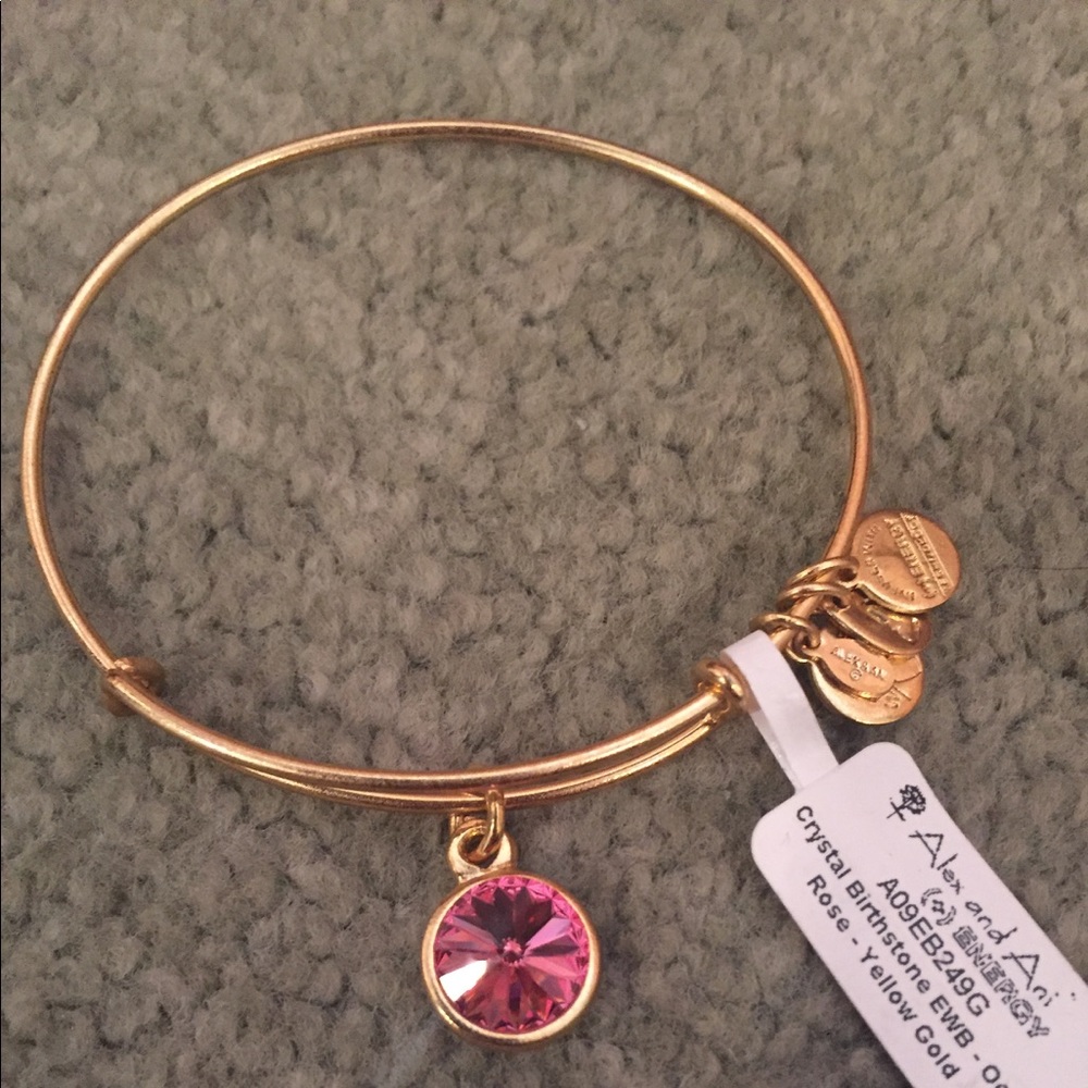 "Rose" birthstone alex and ani bracelet