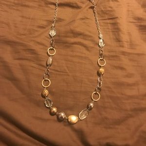 Teal and gold necklace