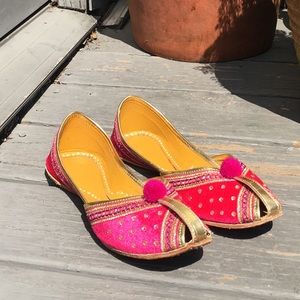 gem studded indian shoes