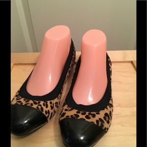 ME TOO pony hair leopard print ballerina EUC