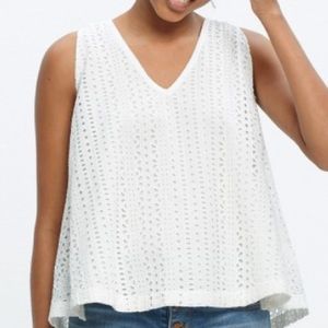 Madewell eyelet swing back top