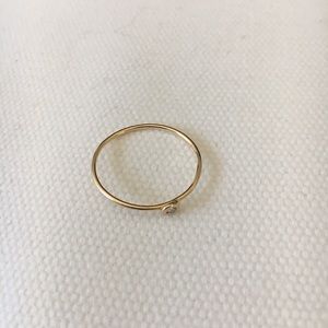 Helen Ficalora 14k gold stacking ring with diamond