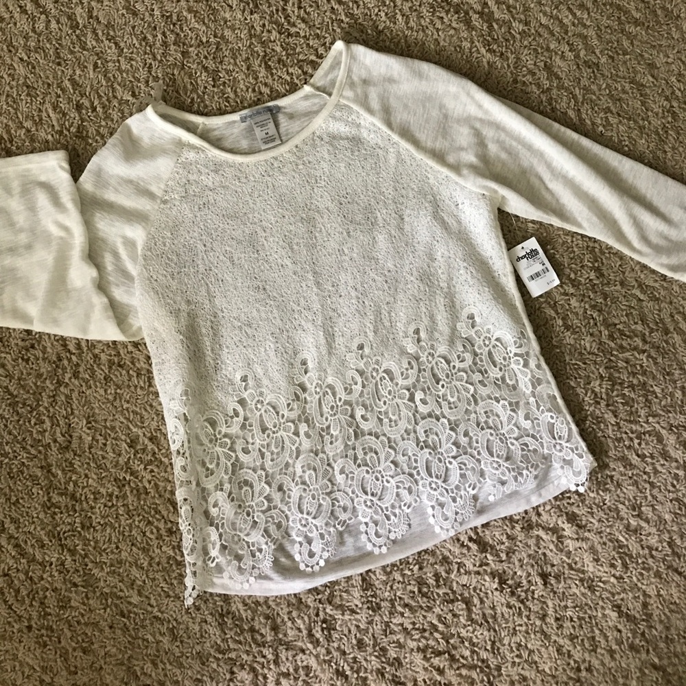Charlotte Russe brand new lace top 3/4 sleeves
