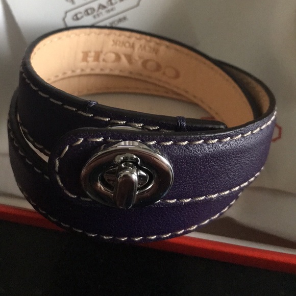Coach Jewelry - Coach Purple Leather Wrap Bracelet