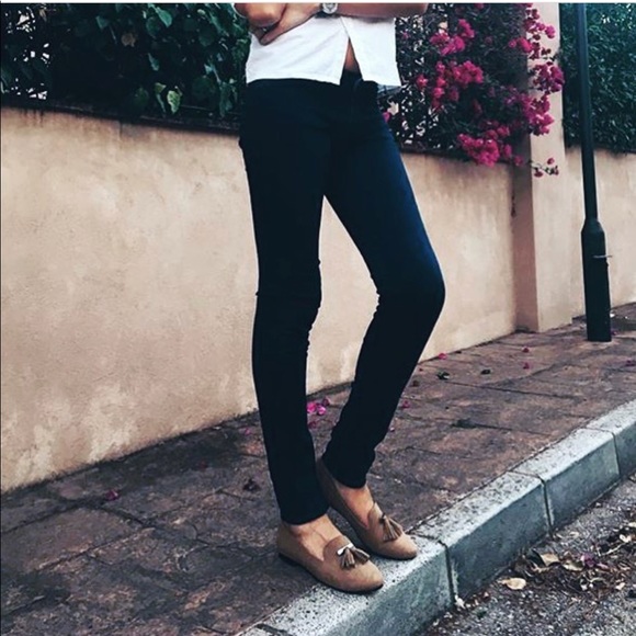 NIB Beige Tassel Fringe Boyfriend Loafer Flats - Picture 2 of 5