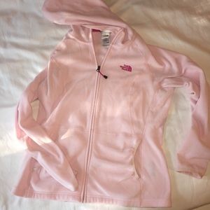 Pink Fleece North Face Zip Up Hoodie