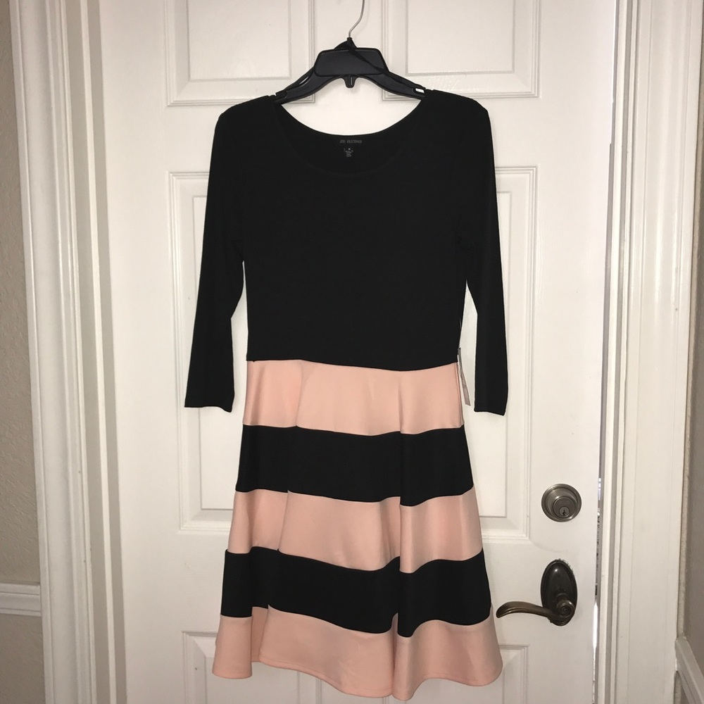 Jodi Kristopher, Wide-Striped Color Block Dress