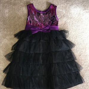 Black/ Puprle Sequin Tulle Dress