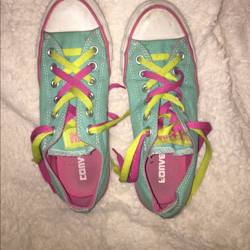 Pink and Green Converse