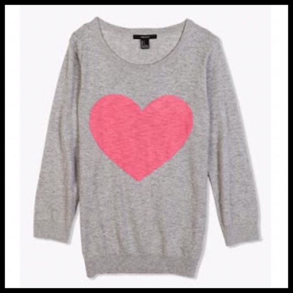 Gray & Pink Heart Sweater Blouse - Picture 4 of 4