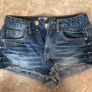 High rise jean short