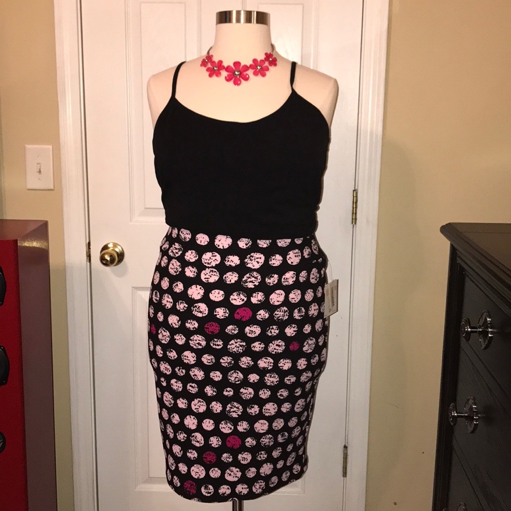 Black polka dot Cassie 2XL