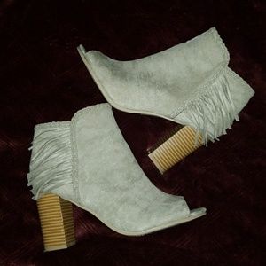 Charlotte Russe Taupe Suede Heels