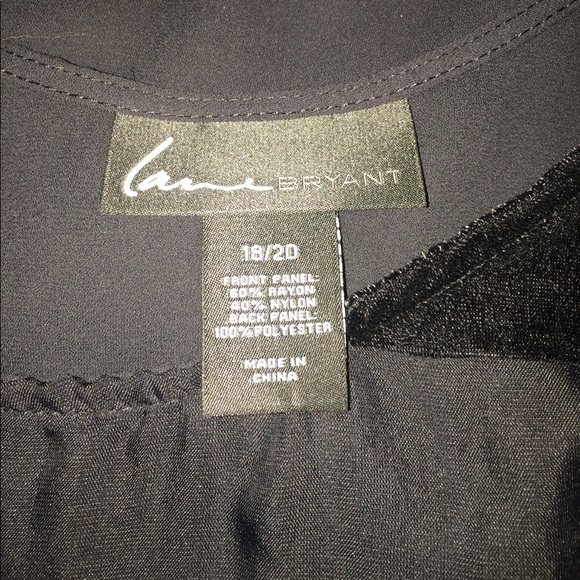Lane Bryant black top with velvet - Picture 4 of 7