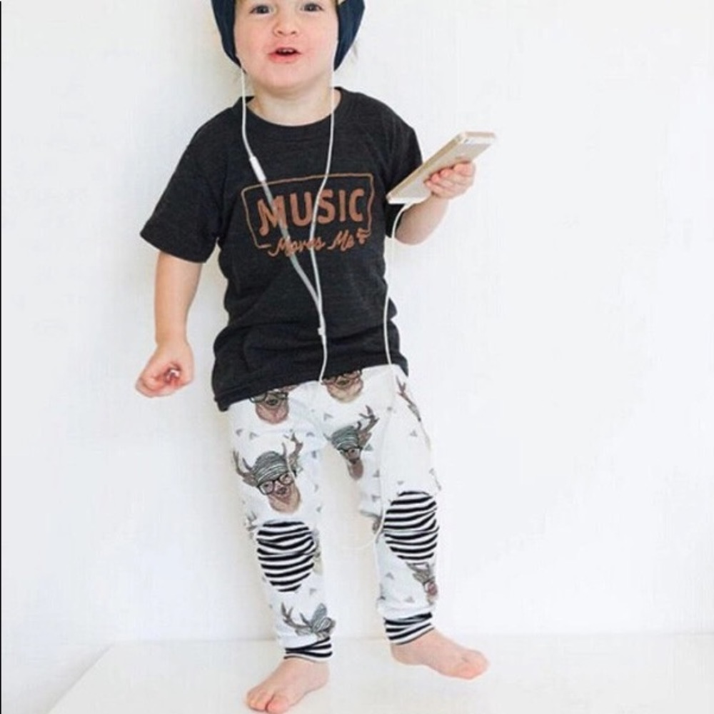 Trendy hip toddler boy outfit set