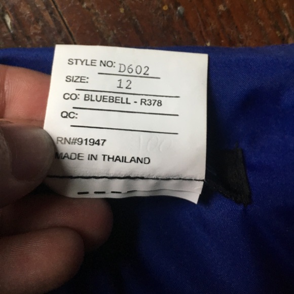 Metallic blue strapless cocktail dress - Picture 5 of 7