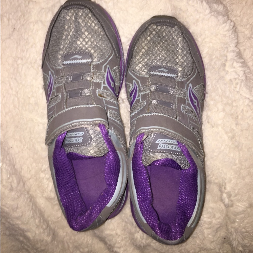 Purple and Grey crossfire shoes