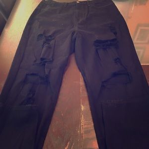 Black Destruction Skinny Jeans