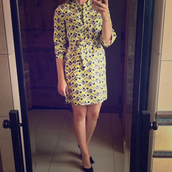 Kate Spade Geometric Print Shirt Dress - Picture 1 of 4