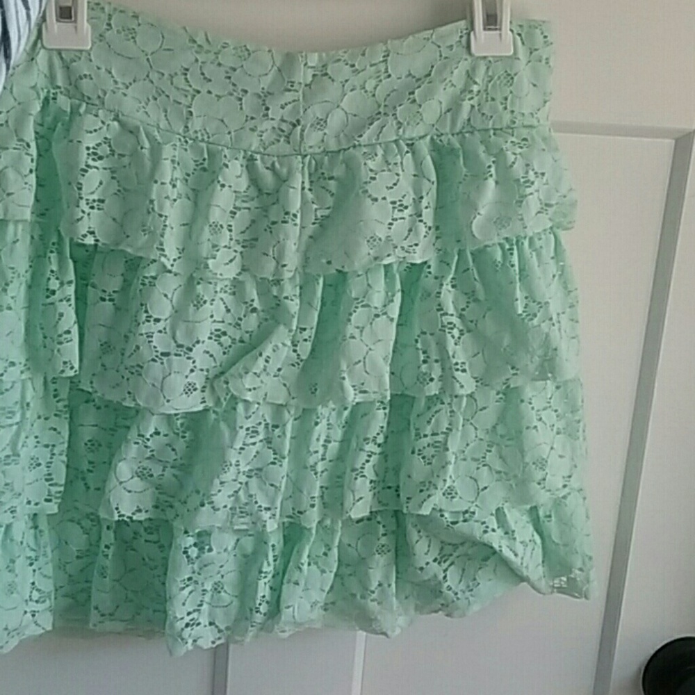 Blue lace skirt