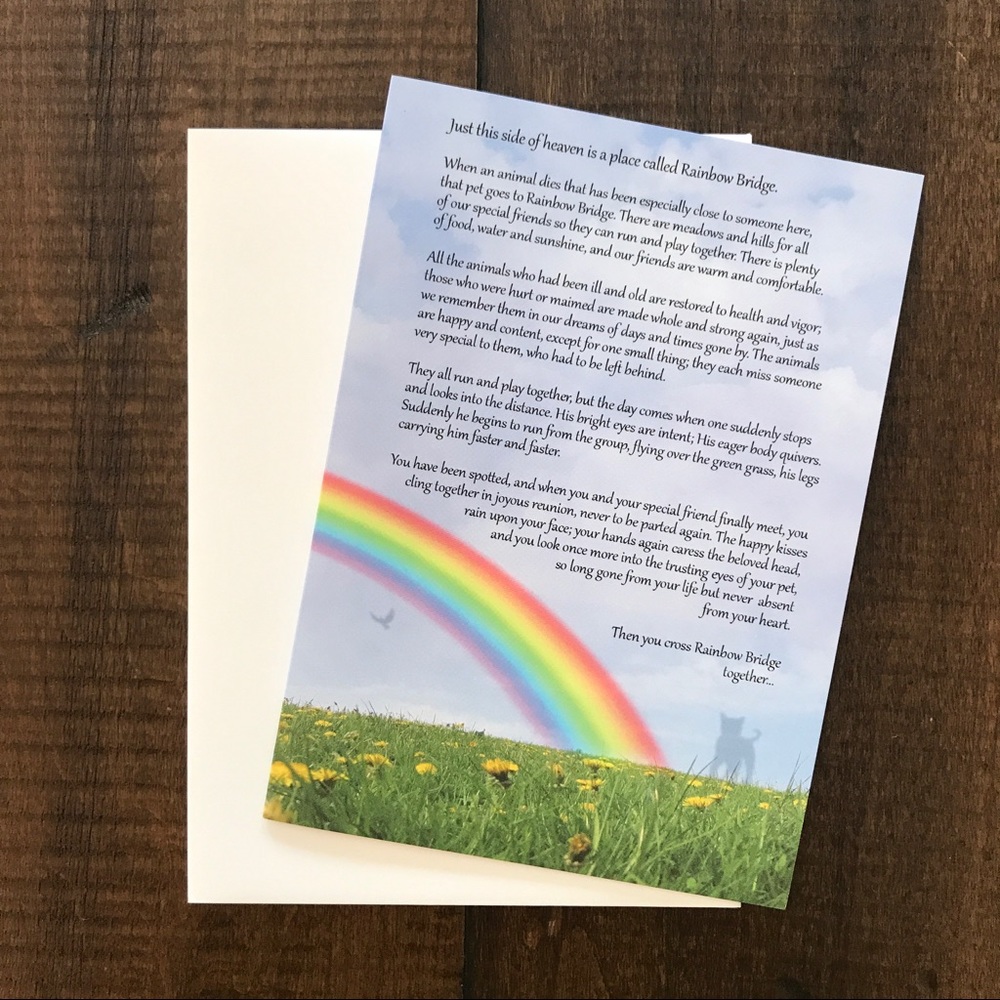 Pet Sympathy Rainbow Bridge paper greeting cards 4