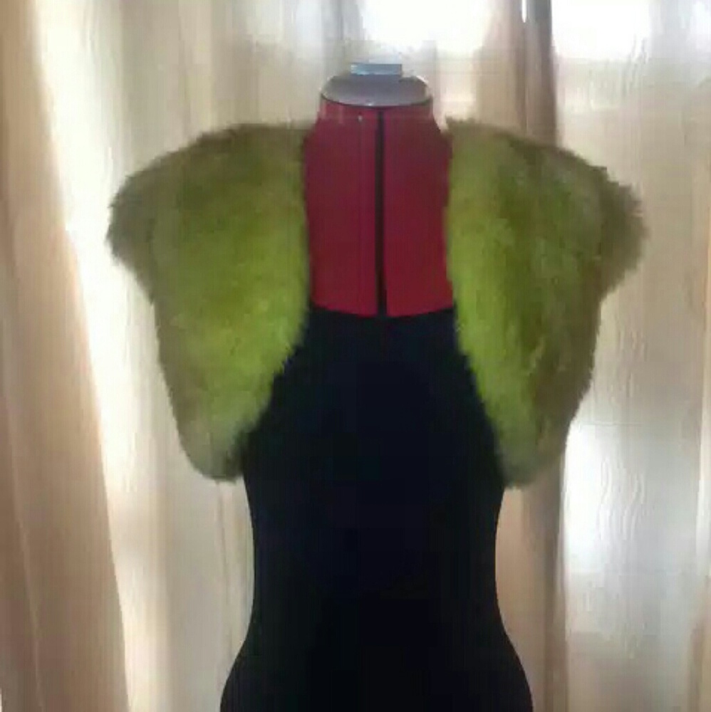 Yellow & Black Faux Fur Vest