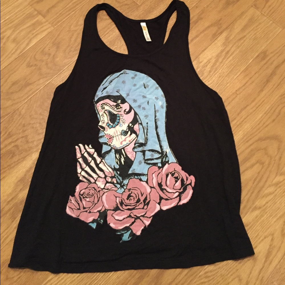 Day of the dead skull girl tank