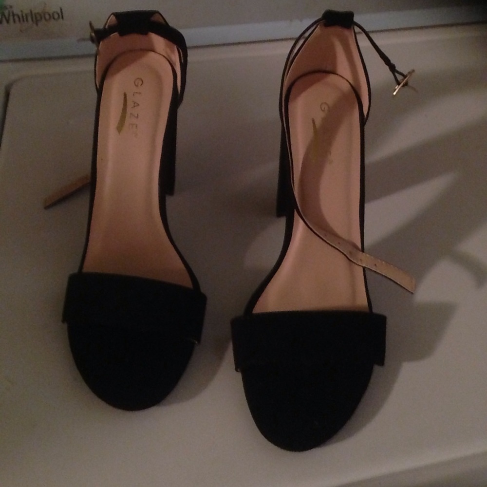 Black block heels